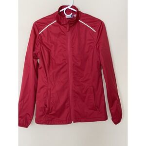 Clique American Red Golf Jacket Size Small Petite 100% Polyester W/Full‎ Zipper